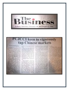 PCJCCI chief for vigorously tapping Chinese Market