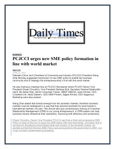 CRM Vital for SMEs promotion PCJCCI 3