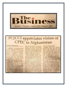 21st July 2022 - PCJCCI appreciated the vision of CPEC in Afghanistan_page-0002
