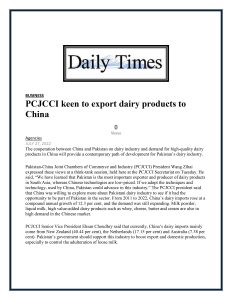 27th July 2022 - PCJCCI keen to export dairy products to China 13