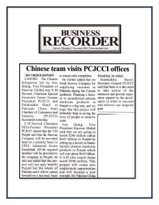 3rd November 2022 - Chinese delegation visited PCJCCI