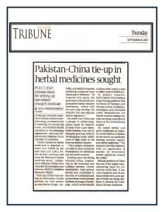 PCJCCI keen to collaborate with China for producing Herbal Medicines
