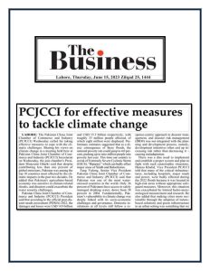 PCJCCI suggested measures for Climate Change