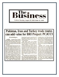 Pakistan, Iran and Turkiye Trade Routes can add value in connection with China’s BRI Project