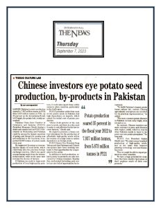 PCJCCI suggested exporting Potatoes through Tissue-Culture Laboratory